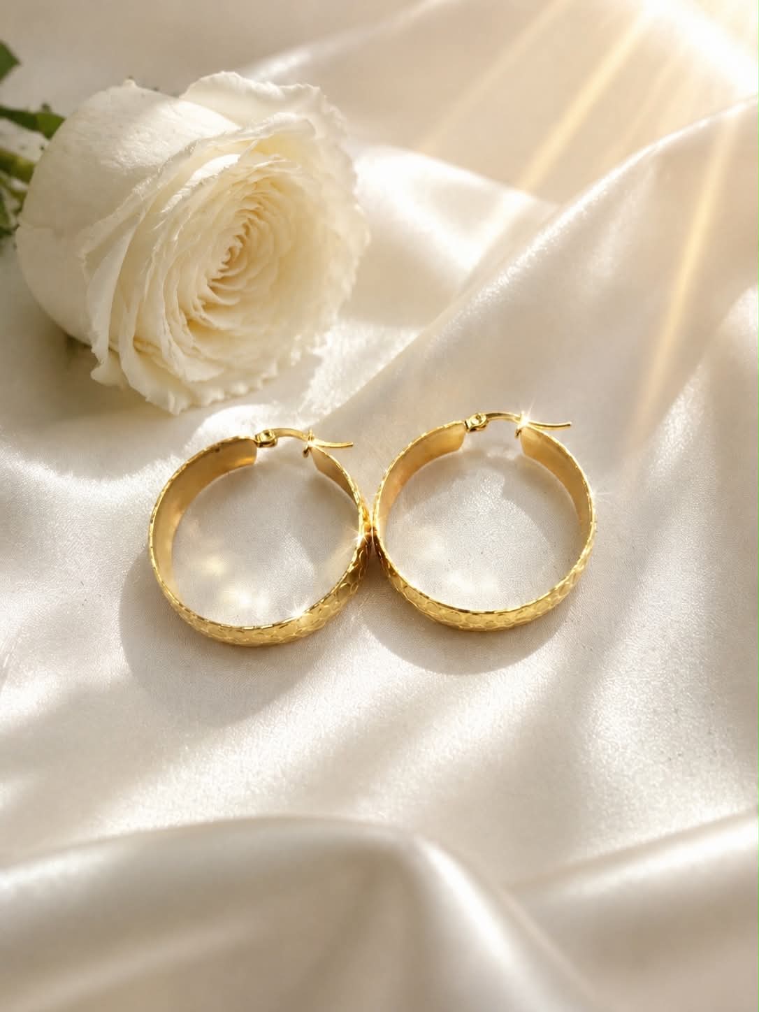 Waterproof Circle Round Hoops Earrings