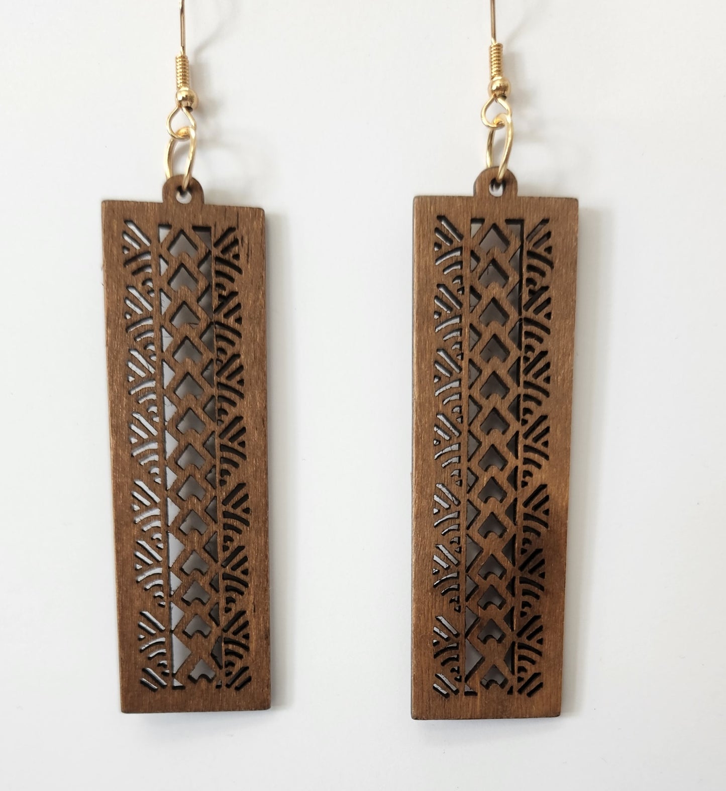 BROWN TAPA DESIGN STATEMENT EARRINGS