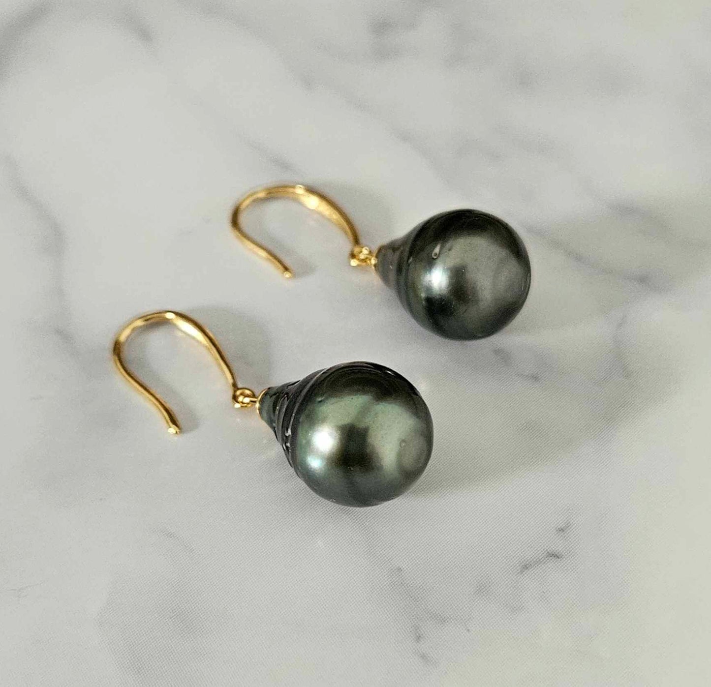 Premium Black Tahitian Pearl Earrings