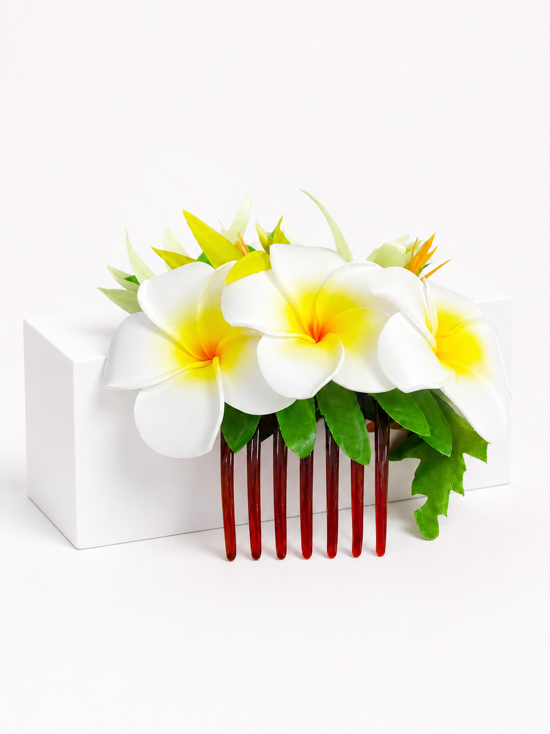 White Flower Hair Comb