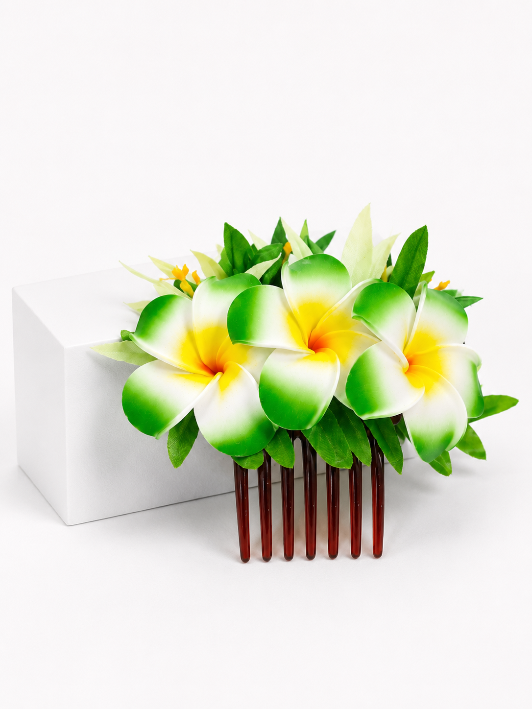 Green Flower Hair Comb