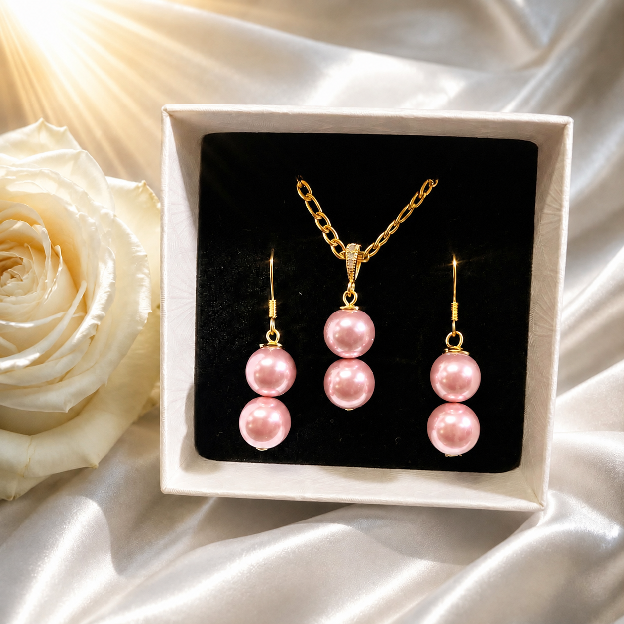 Stunning Pink Pearl Set