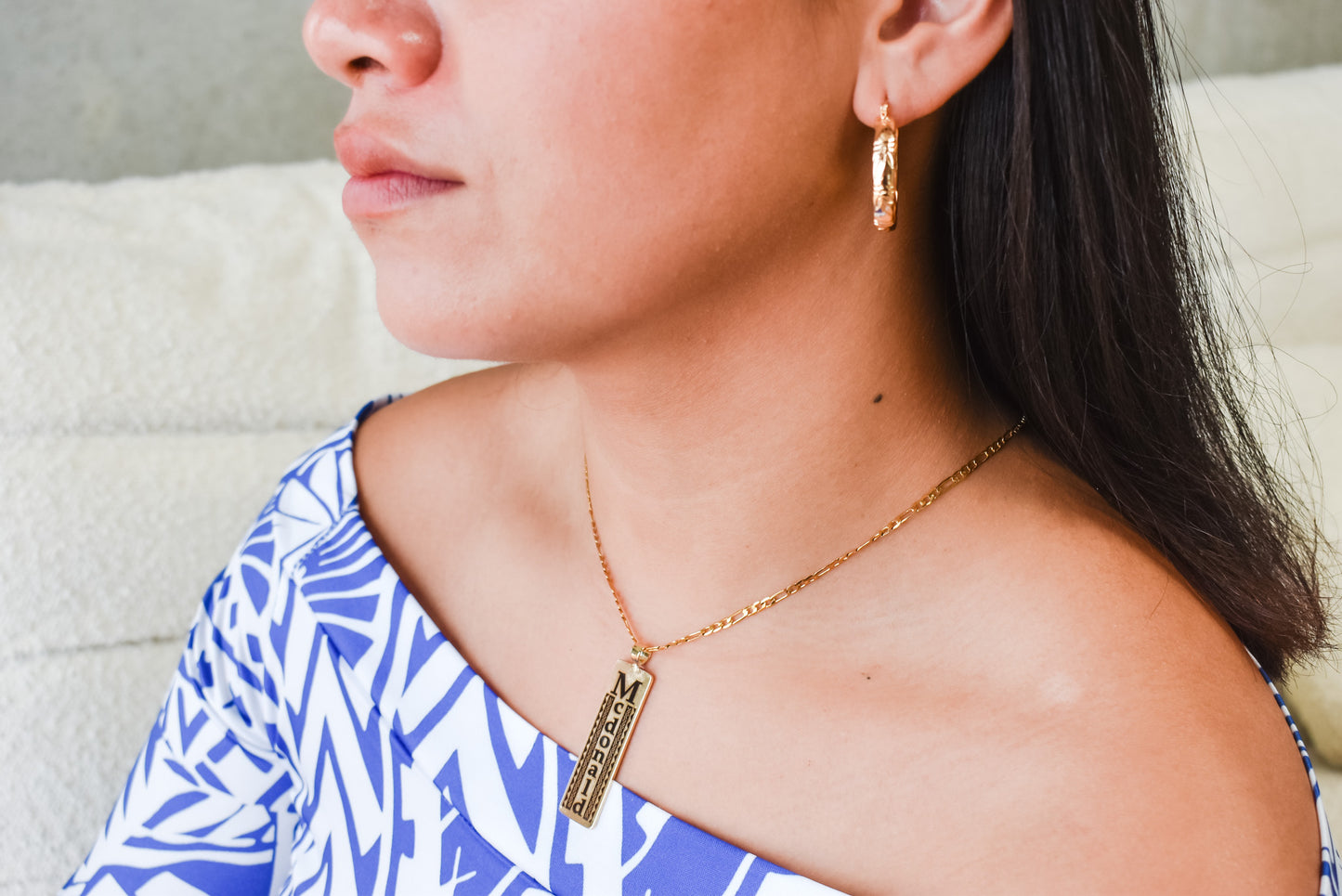 Personalised Name with Tribal Pattern Pendant With OPTIONS Necklace