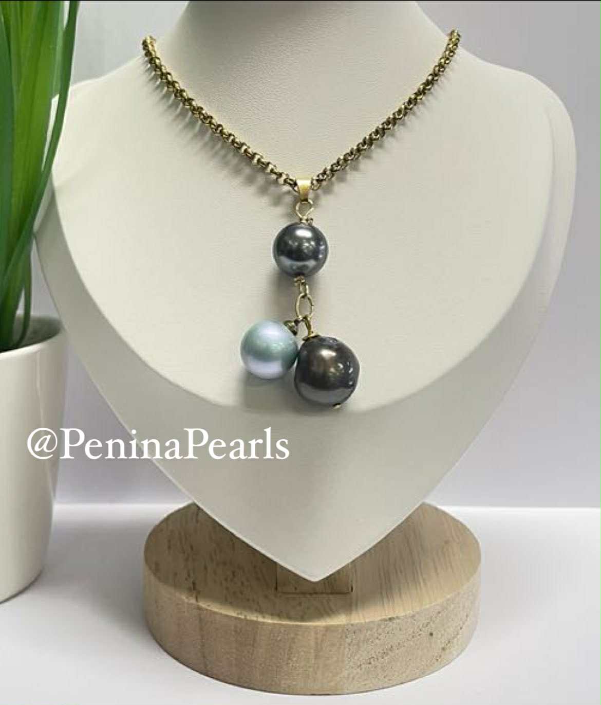 Milani - Tahitian with Blue Iridescent Pearl Necklace