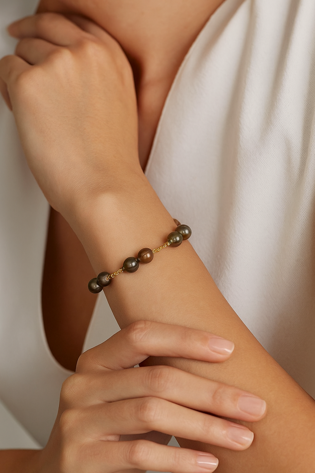 KEILA – Elegant Bronze Baroque Pearl Charm