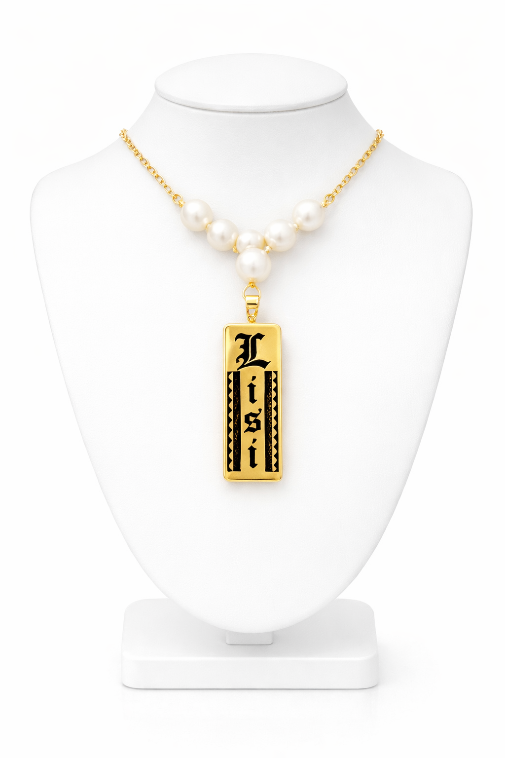 Personalised Necklace Featuring 5 Natural White Pearls