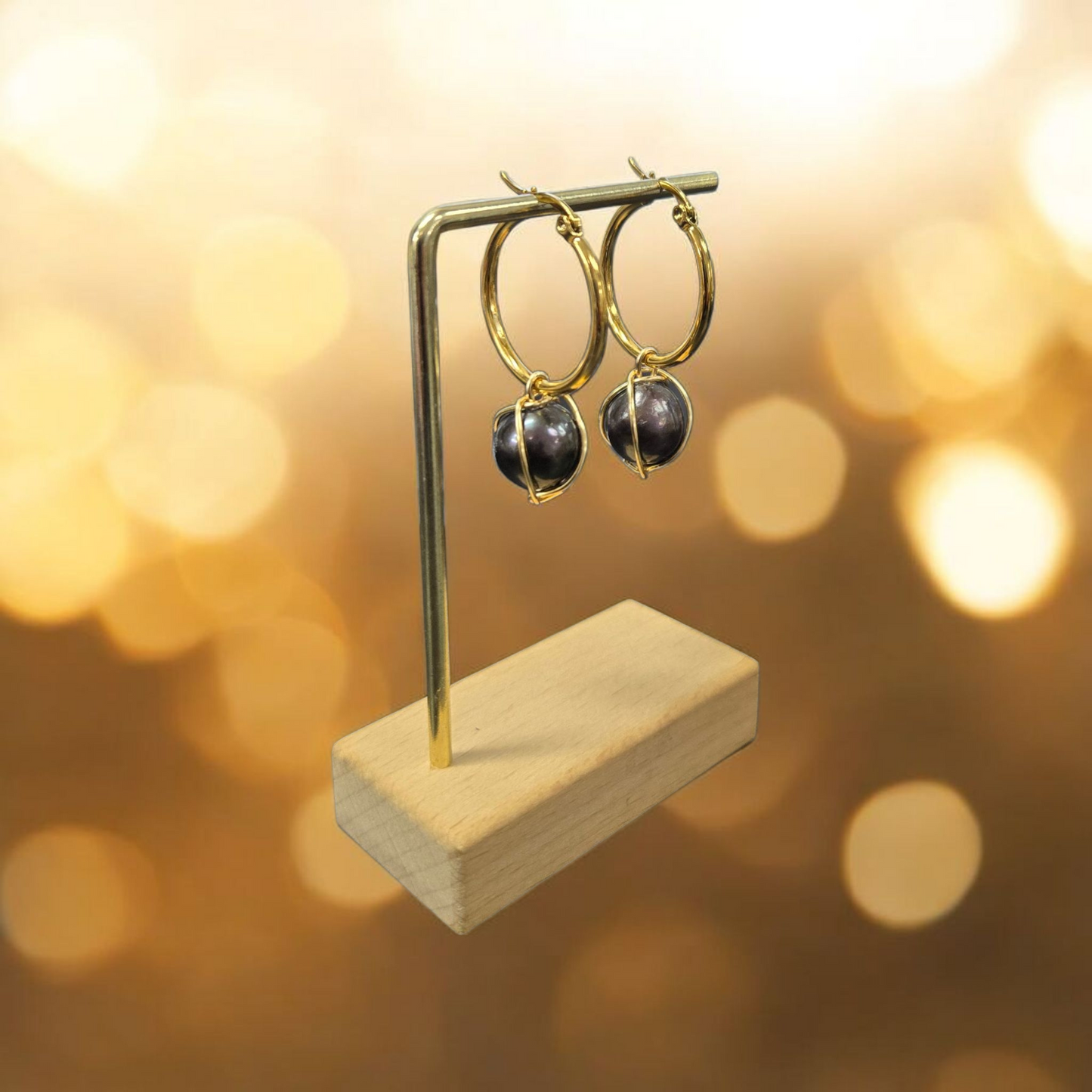 Tahitian Pearl in Single Cage Set