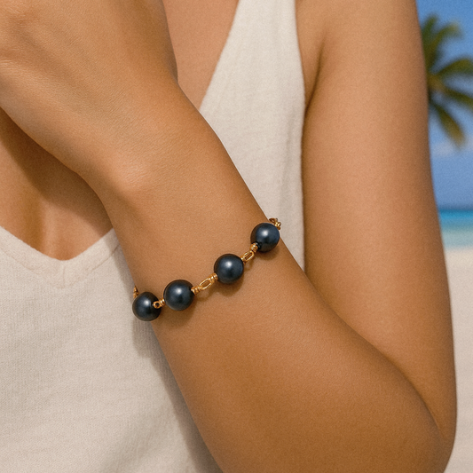 Braelynn Black Pearl Bracelet – Luxe 12mm Swarovski Shine