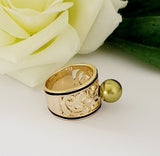 PUAMERIA #3 Green Shell Pearl Ring