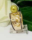 PUAMERIA #3 Green Shell Pearl Ring