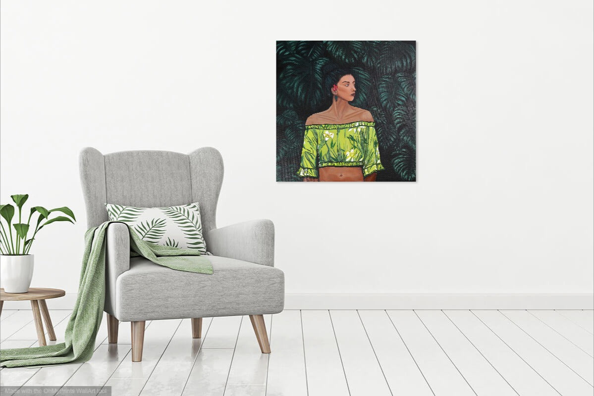 Tiana - Tropical Original Acrylic on Canvas Painting (61cm x 61cm)