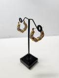 GOLD TWIST HOOP DESIGN WITH DIAMOND BLEMISHES STATEMENT EARRINGS