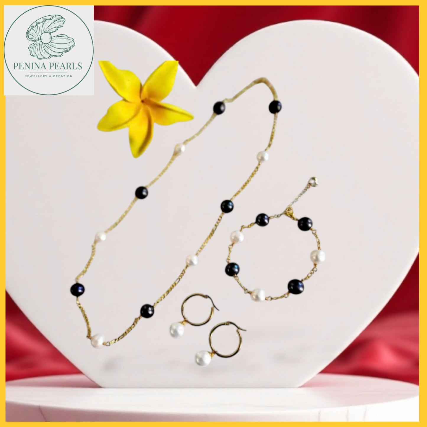 Premium & Natural Mulitple Pearls Sets (Black & White)
