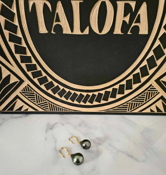 Premium Black Tahitian Pearl Earrings