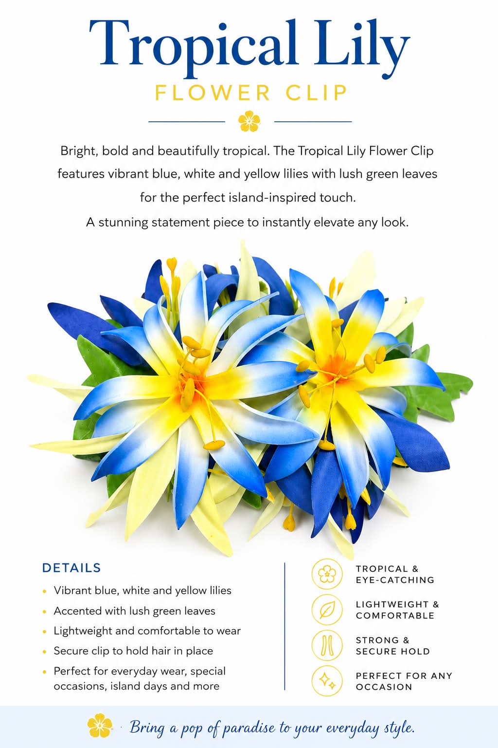 Ocean Breeze Lily Flower Clip
