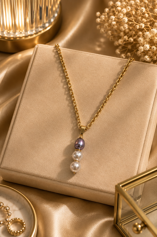 Tahitian with Silver Pearl Necklace
