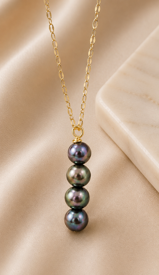 Golden Glow Pearl Drop Necklace – Timeless Island Elegance