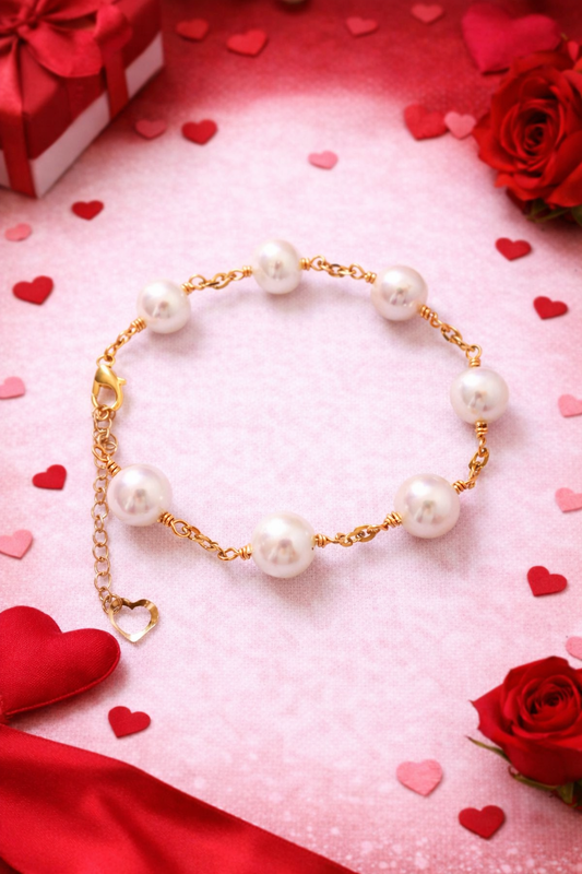 SOFIA - NATURAL WHITE BAROQUE PEARL BRACELET