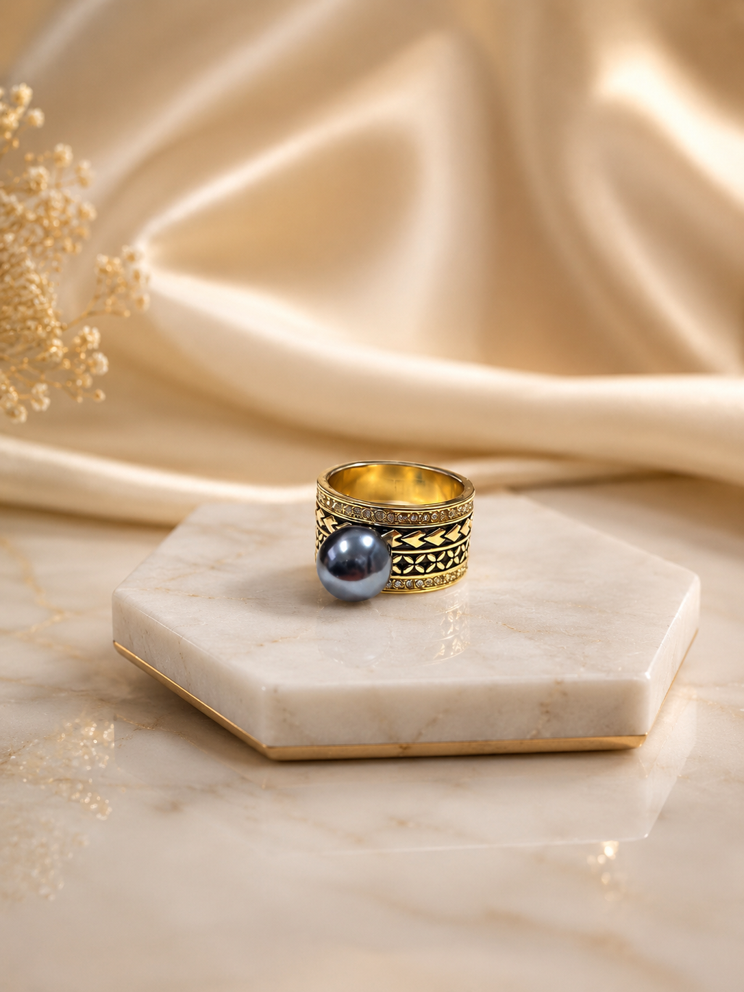 Black Pearl Tapa Ring
