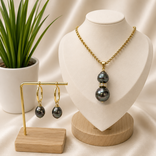 Tania - Big Duo Natural Pearl Set