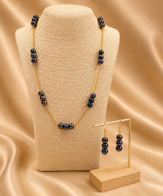 MAIMATI - Triple natural Pearl Set (Pearl Size 8-10mm)