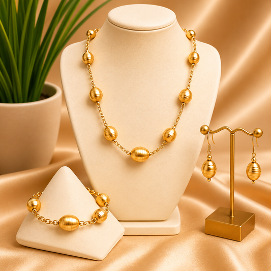 Luxury Gold Shell Pearl Jewellery Set