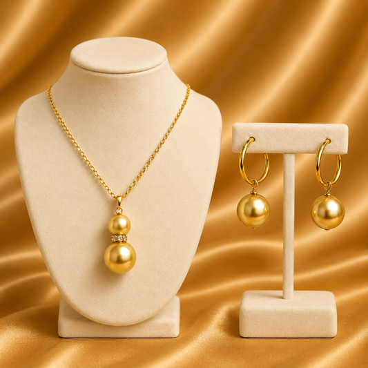 Golden Luxe Pearl Drop Set