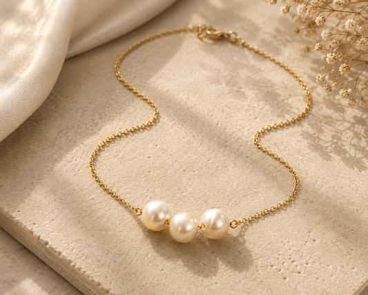 Trio Pearl Pendant & Hoop Set – Elegant. Radiant. Timeless.