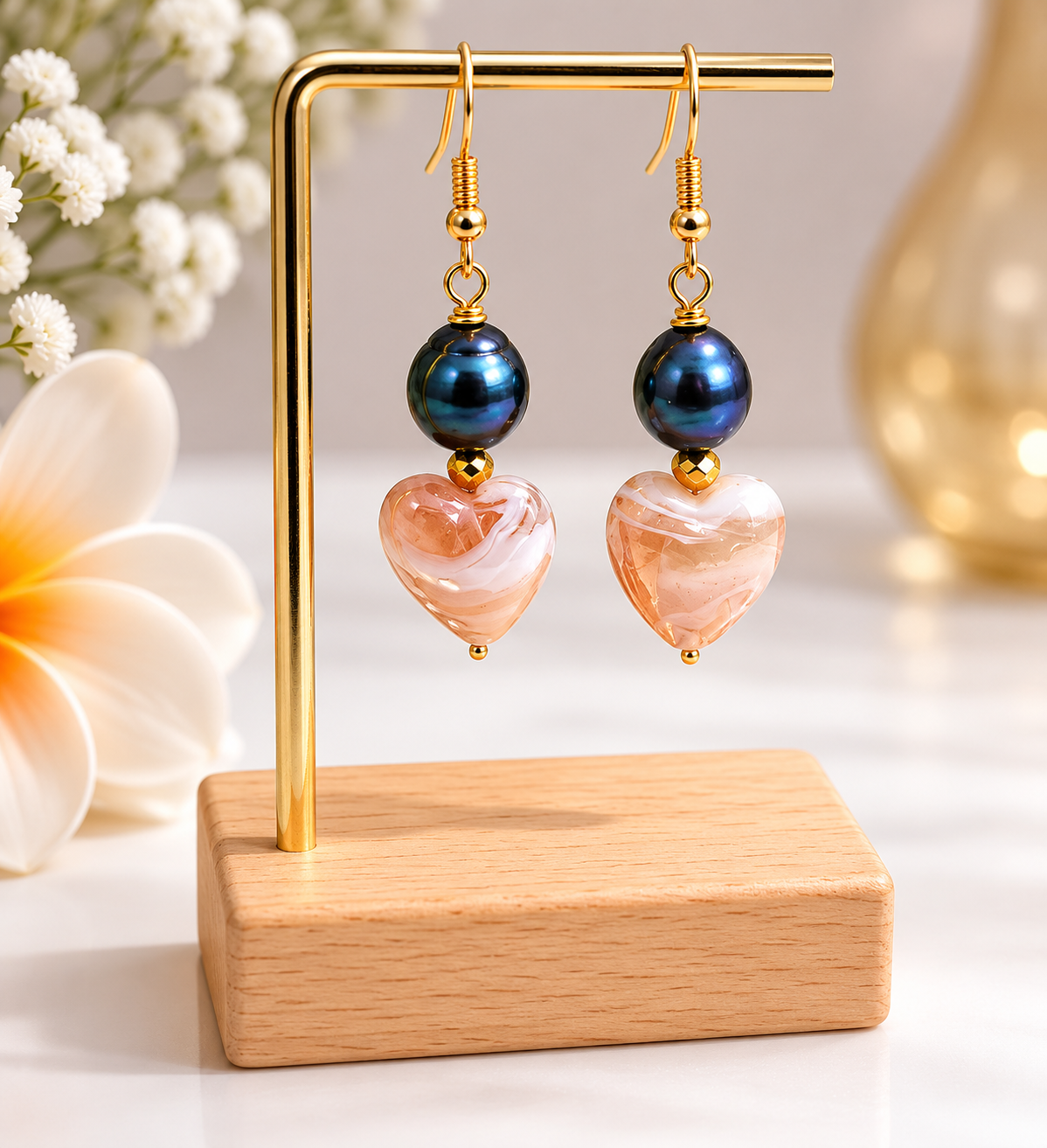 MINA EARRINGS - Natural Black Freshwater Pearl Earrings