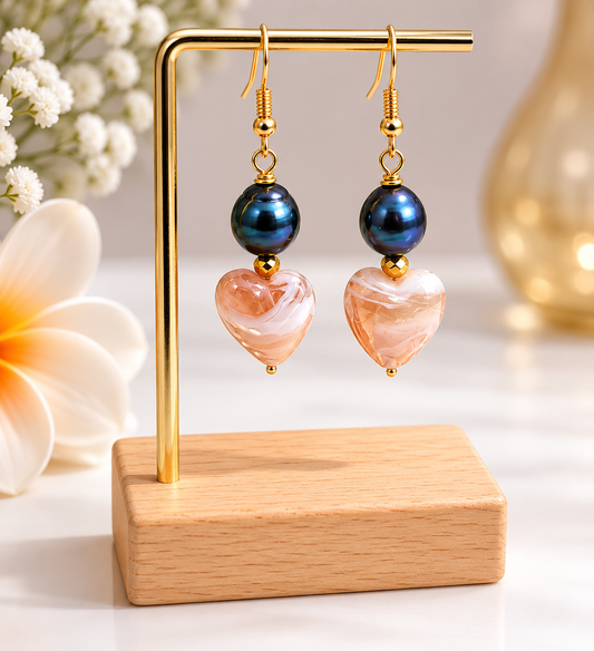 MINA EARRINGS - Natural Black Freshwater Pearl Earrings