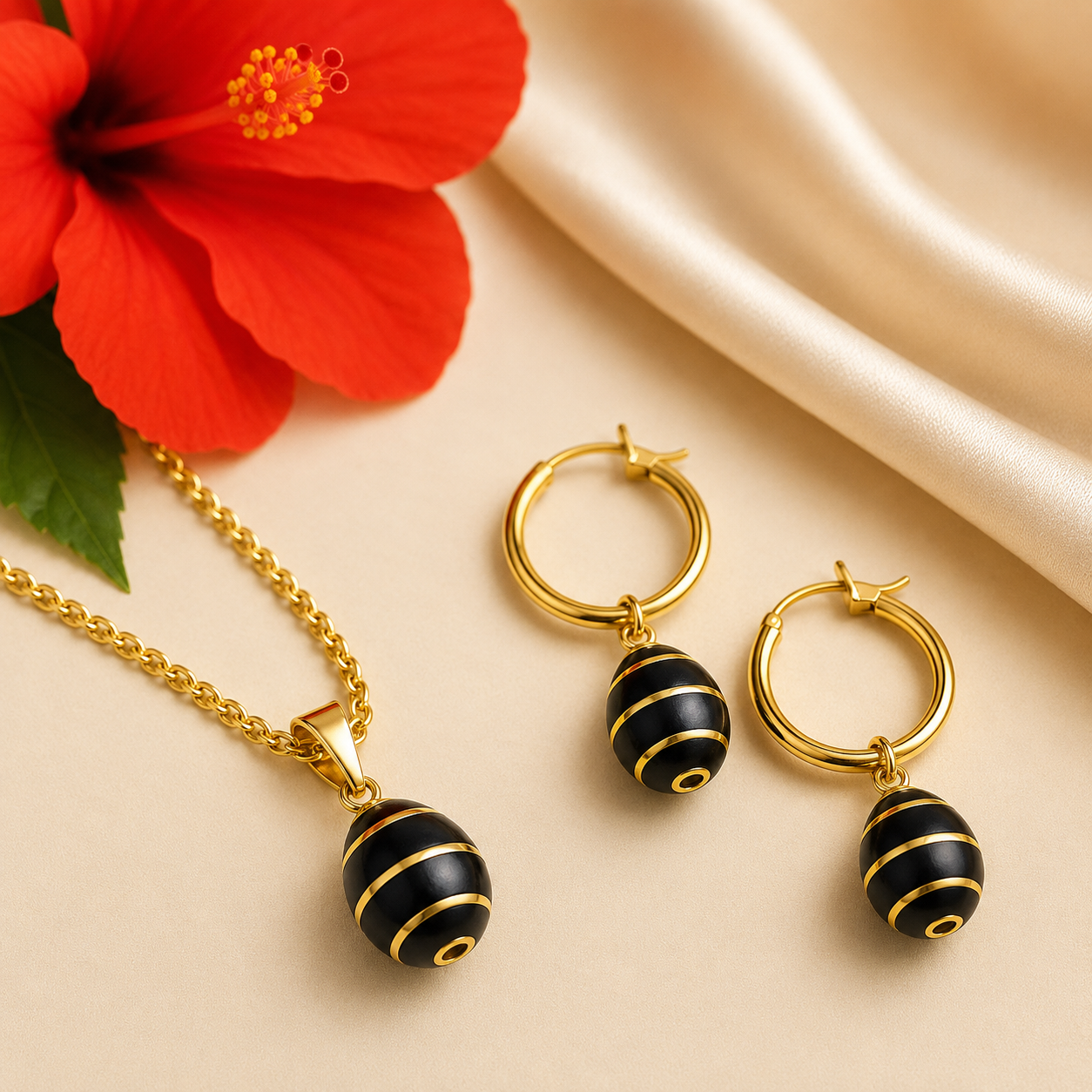 Caged Tahitian Pearl Set