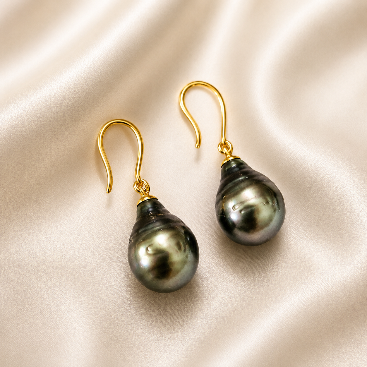 Premium Black Tahitian Pearl Earrings