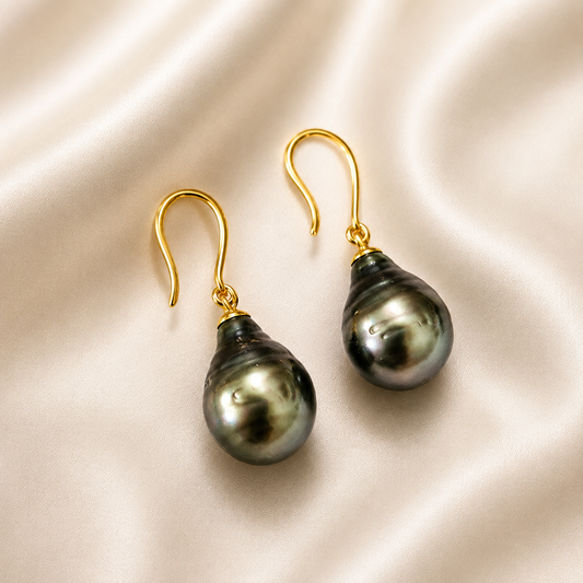 Premium Black Tahitian Pearl Earrings