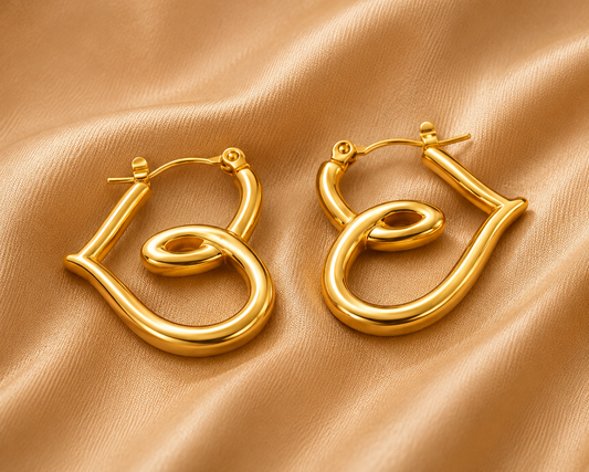 Waterproof Classic Twisted Gold Hoop Earrings