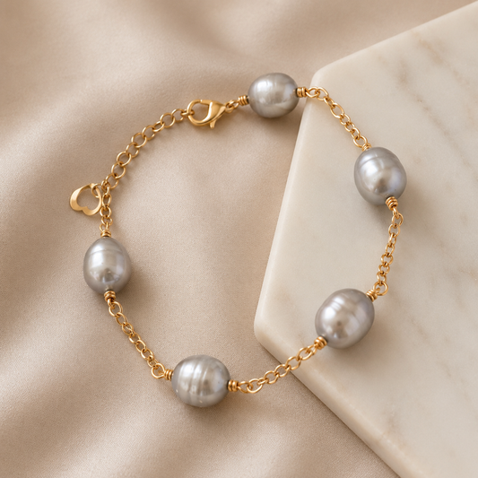 Sylvia -Natural Silver Pearl Bracelet