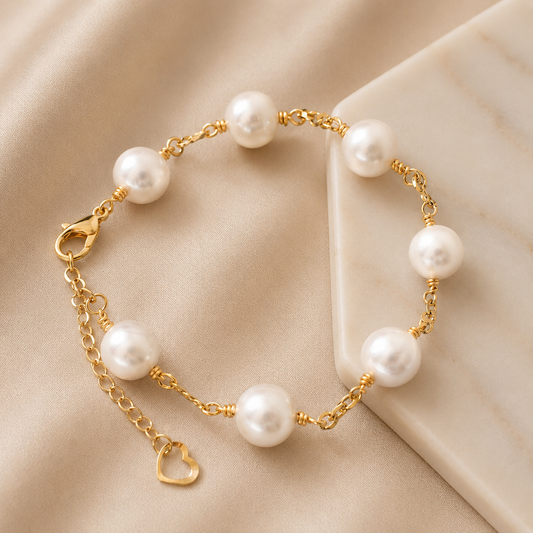SOFIA - NATURAL WHITE BAROQUE PEARL BRACELET