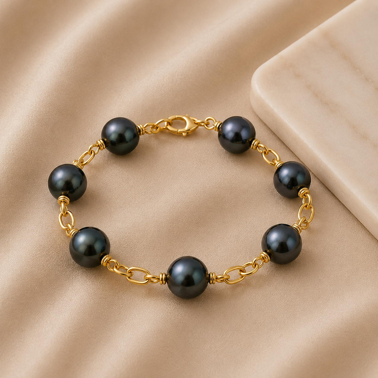 Braelynn Black Pearl Bracelet – Luxe 12mm Swarovski Shine