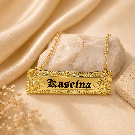 Custom Horizontal Name Pendant Necklace