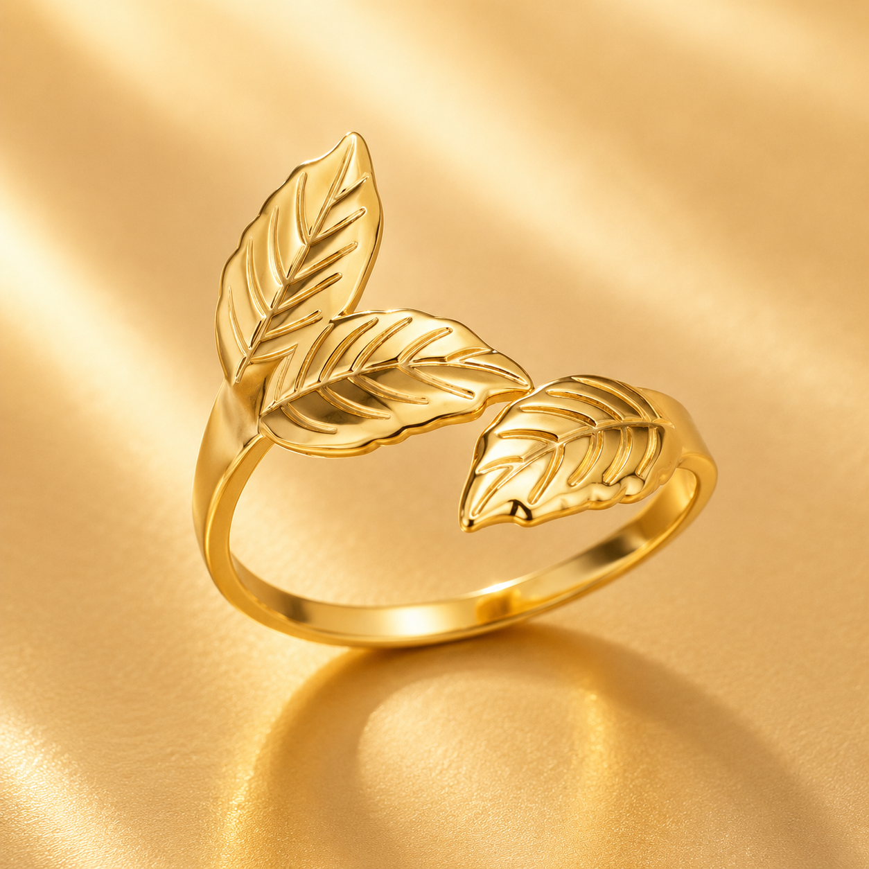 Gold Leaf Open Ring - Waterproof