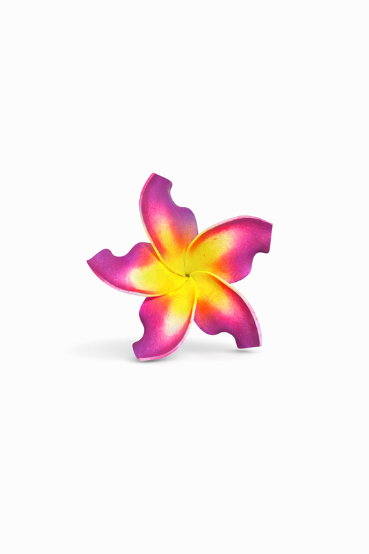 Purple Yellow Frangipani Flower Sei