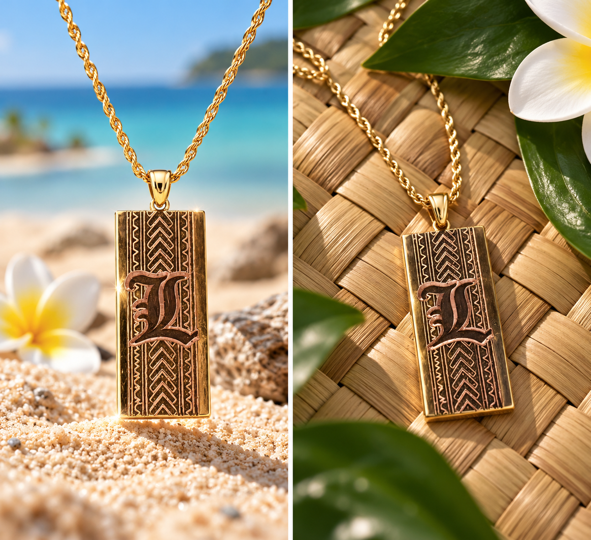 Island Engraved Initial Pendant