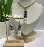 Veda - Mix of Natural Pearl and White Gem Stones Set