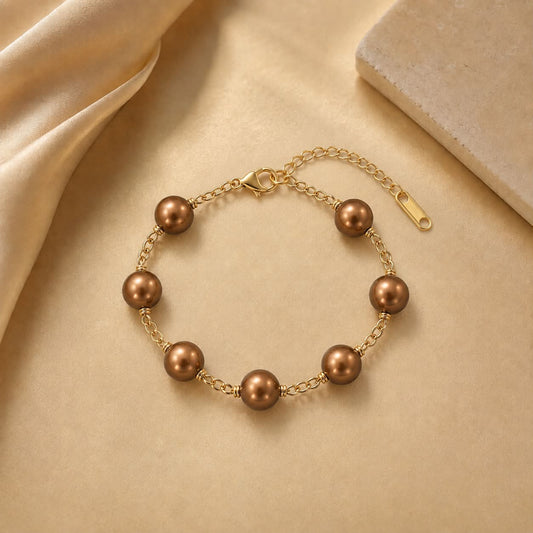 ✨ Chocolate Brown Pearl Bracelet ✨
