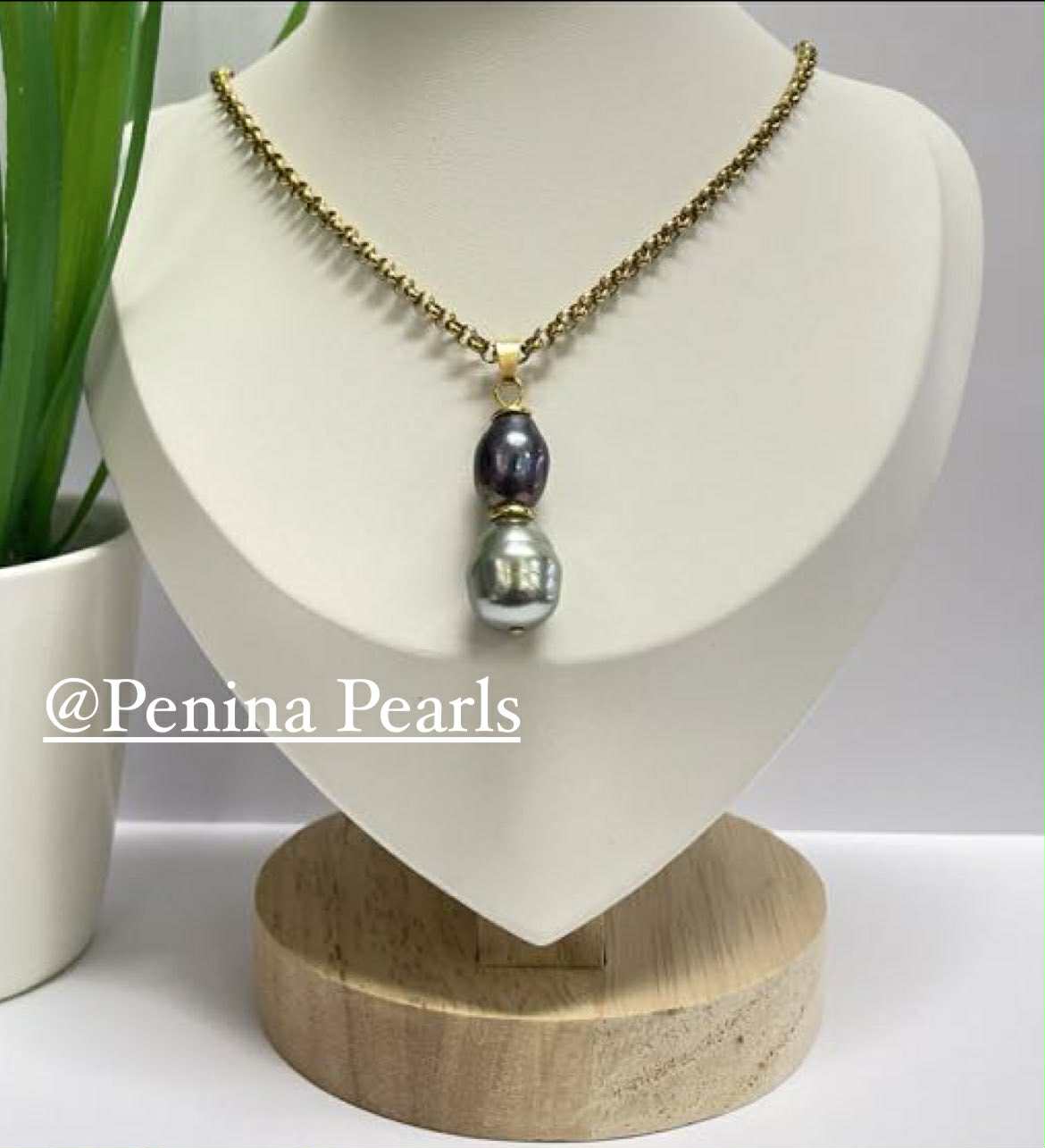 Alieta - Tahitian with Sage Green Shell Pearl