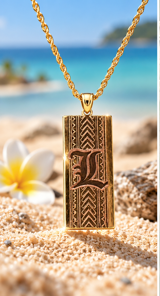 Island Engraved Initial Pendant