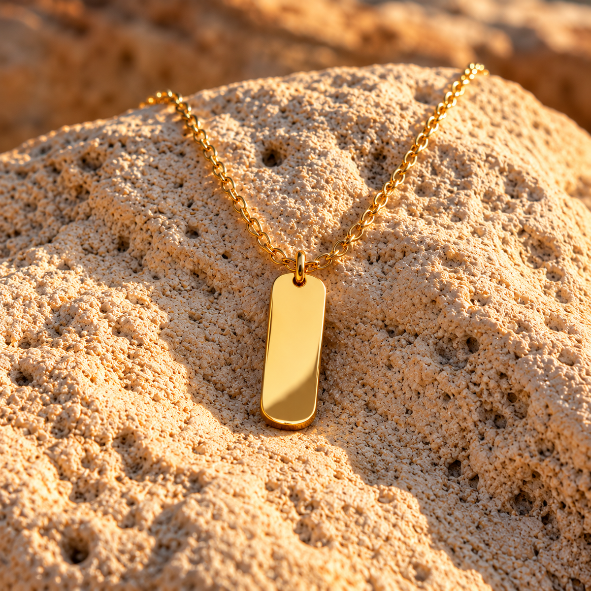 Personalised Pendant Necklace - Figaro Gold Chain