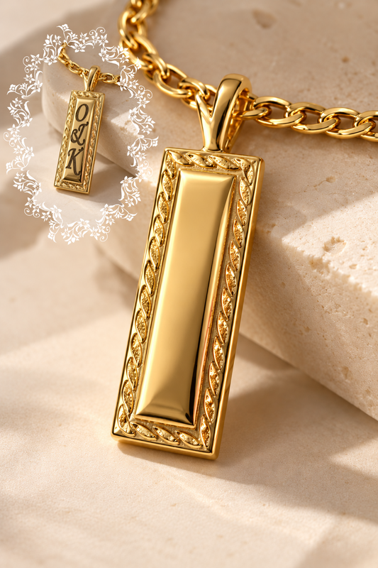 Initial Square Pendant