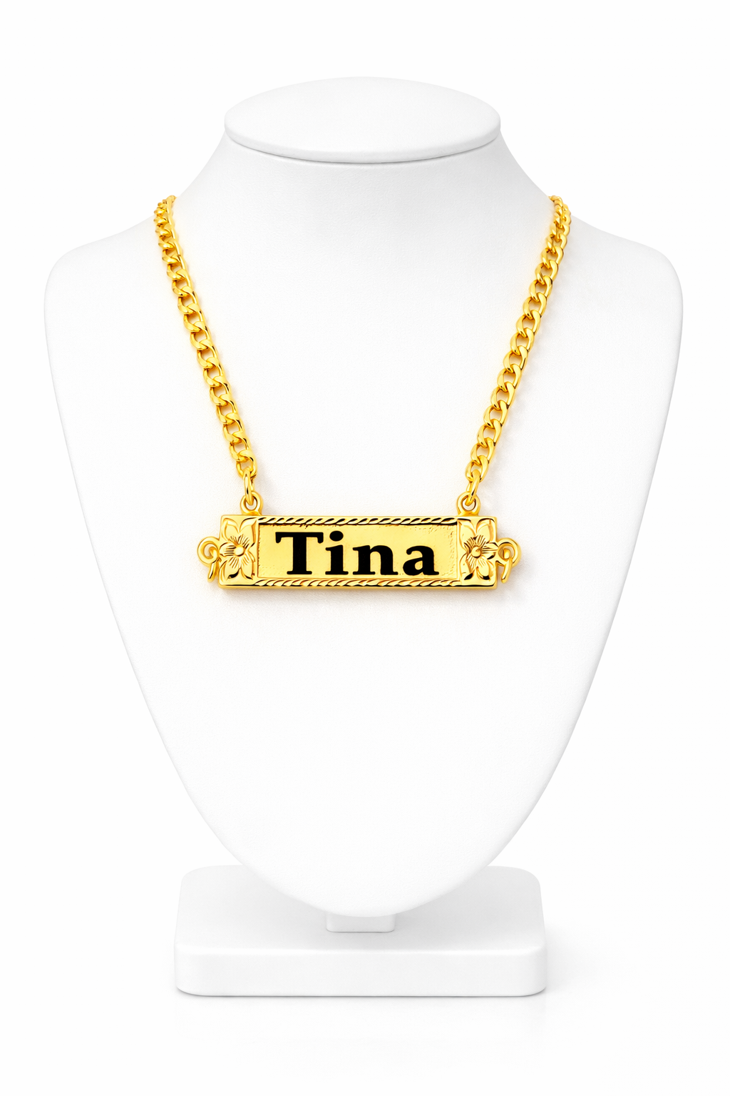 Duo Plumeria - Personalised Name Pendant Necklace (SAMPLE)