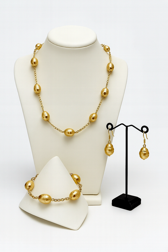 Luxury Gold Shell Pearl Jewellery Set