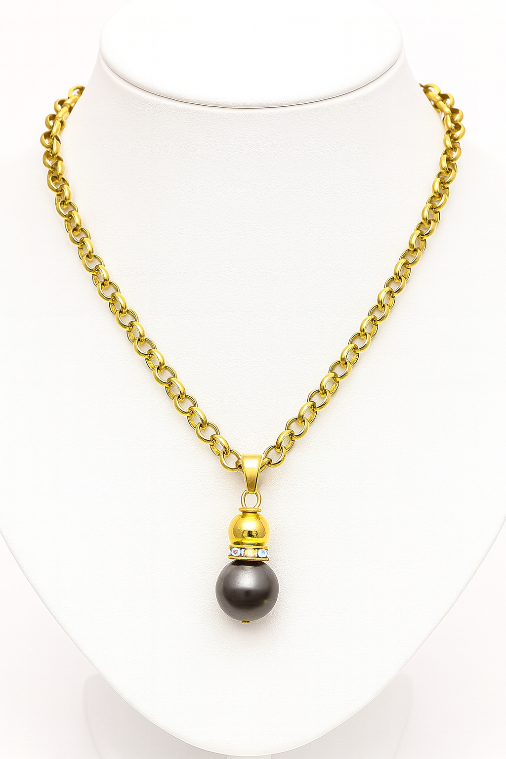 Gold Chain Necklace with Tahitian Pearl Pendant – Island Luxe Collection